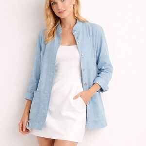 Goodclothes 100% Linen Chambray Blazer Size Small